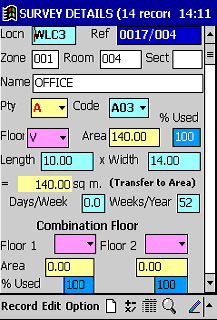CheckMate Pocket PC Application: Room Specifications