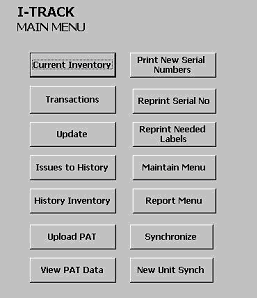 Handheld Database Application: Main Menu (Desktop)